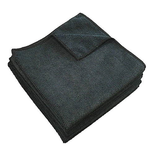 Microfiber Cloth 300gsm 16x16 Half-fold Black 12/b, Pack Of 12 (MFC3001616BK)