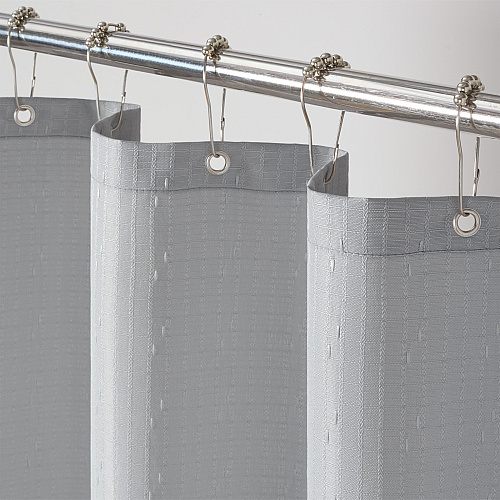 Host & Home Poly Shower Curtain Set 72x72 Raindrop Light Grey - 1 Set (P-SCSET-7272-LG)