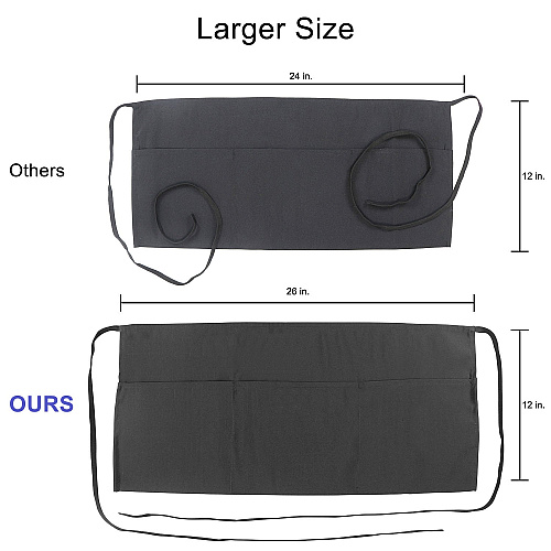 Mariposa Waist Apron 26x12 Black - Case Of 48 (WAISTAPRON-BLK-CS)