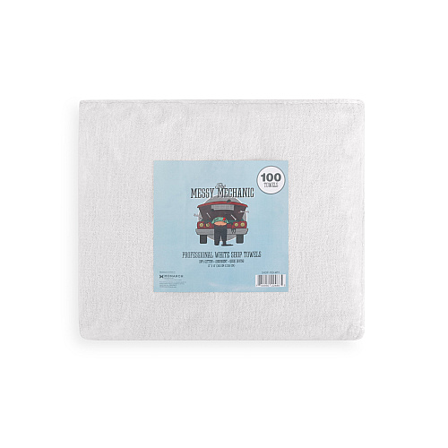 Messy Mechanic Shop Towels 100 Pack 12x14 White, Case Of 600 (SHOP-100-WH)