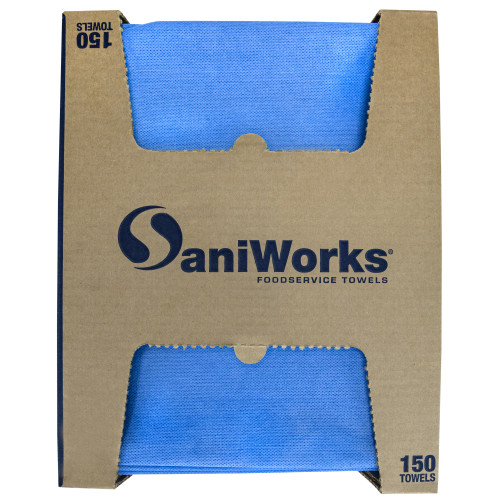 Saniworks Eps Towels, Blue, 13x21, 1/4 Fold - Case Of 150 (N-F420QCB)