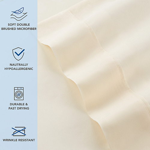 Host & Home Microfiber Pillowcase Standard Ivory - Case Of 72 (MFP-2030-IV)