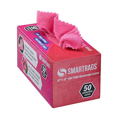 Smart Rags Microfiber Cloths 12x12 Pink, Case Of 400 (M950P)