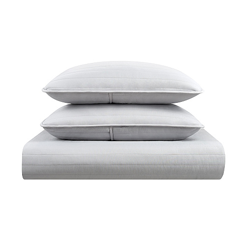 Host & Home Brushed Microfiber Quilt Set - Queen, Light Gray - Case Of 4 (MFQT-FQSET-LG)