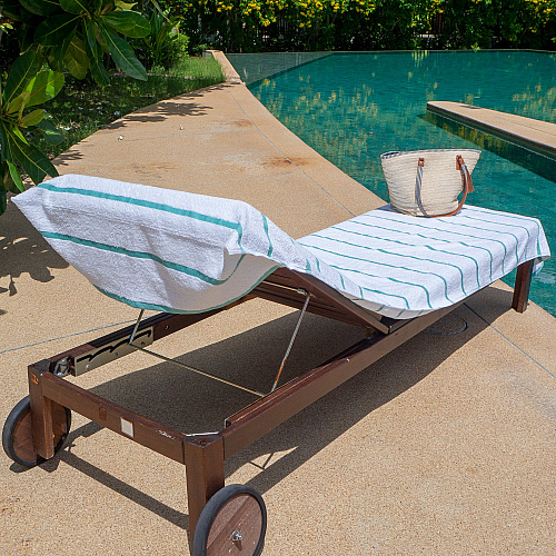 Las Rayas Chaise Cover 30x85 Green - Pack Of 2 (CC-HS3085GR-2PK)