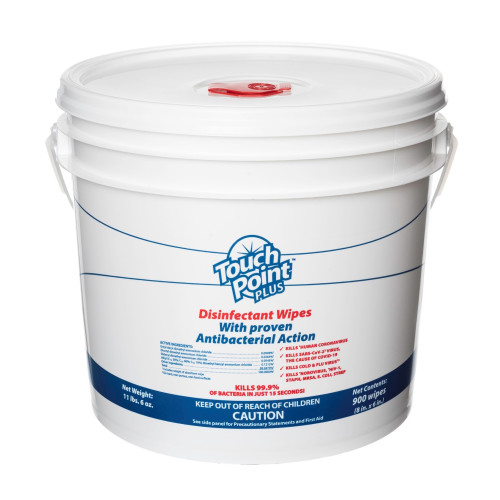 Touch Point Plus Disinfectant Wipes Large Roll With Dispenser Bucket, 8"x6", 900 Wipes/roll - 1 Roll (WD900B)
