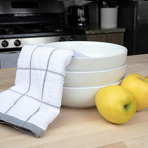 Cooks Linen Kitchen Towel 15x25 Grey - Pack Of 12 (KT-GREY)