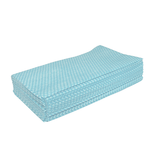 Saniworks Choice Counter Towels, Poly/rayon, Blue/white, 13x20, 1/4 Fold - Case Of 200 (N-F110QCB)