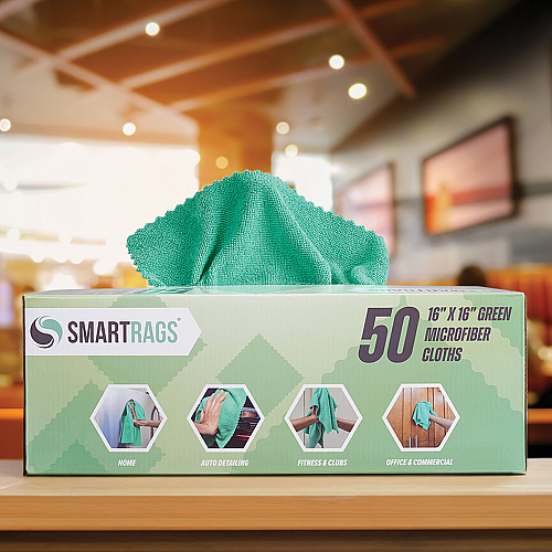 Smartrags Xl Microfiber 35 Gram 16x16 Green, Case Of 400 (M931G)