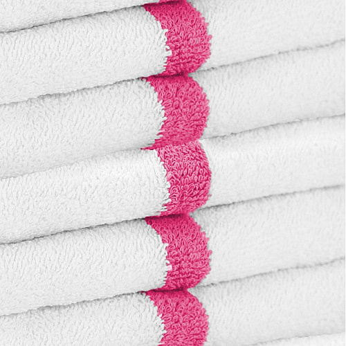 Power Gym Hand Towel 16x27 Pink Stripe - Pack Of 12 (PWR-1627-3PKCS)