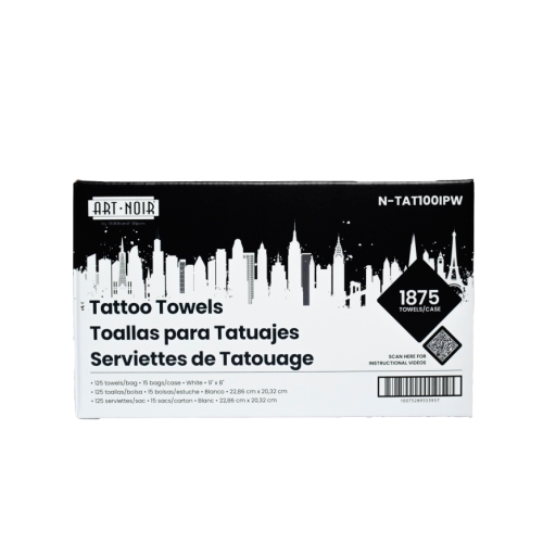 Art Noir Tattoo Towel White 9x8 If 15/125 - Case Of 1800 (N-TAT100IPW)