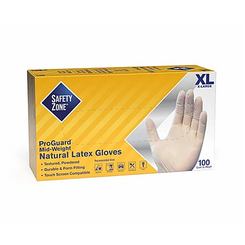 Safety Zone Latex Powdered Industrial 5 Mil Glove Natural Xl, Case Of 1000 (GRDR-XL-1-T)