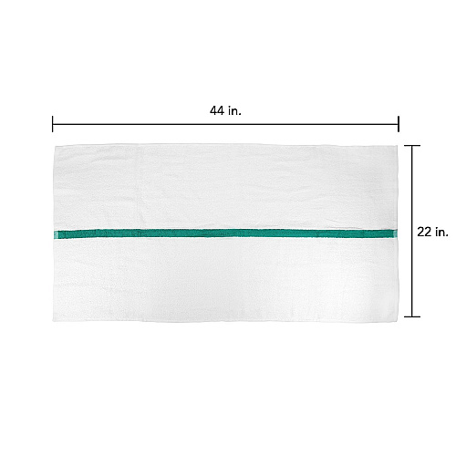 Power Gym Bath Towel 22x44 Green Stripe, Case Of 60 (PWR-2244-6GRCS-CS)