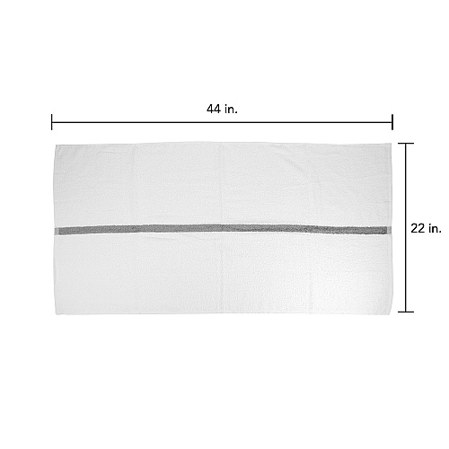 Power Gym Bath Towel 22x44 Gray Stripe, Case Of 60 (PWR-2244-6GYCS-CS)