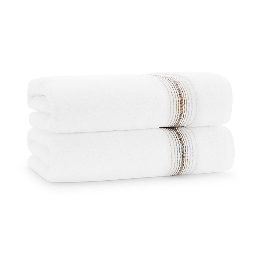Aston & Arden Turkish Striped Bath Towel 30x60 Sand - Pack Of 2 (BT-STT-3060-18-SND)