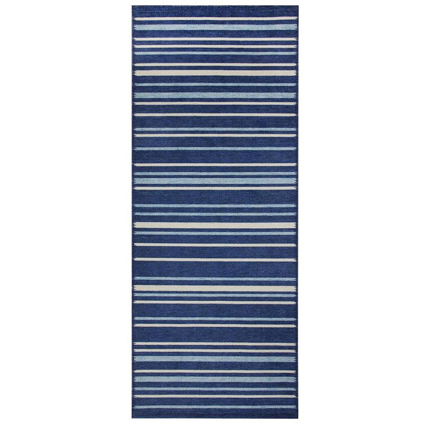 Digital Printed Gel Backed Rug Striped 27x45 Blue, Case Of 12 (STR-2745-BL)