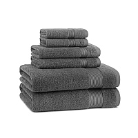 Host & Home 6pc Bath Towel Set Dark Grey - Case Of 6 Sets (BSET-HH-DGY-CS)
