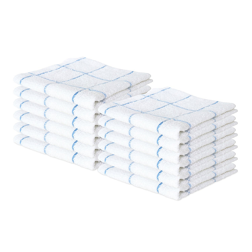 Cooks Linen Dishcloth 12x12 Blue - Pack Of 12 (DISH-BLUE)