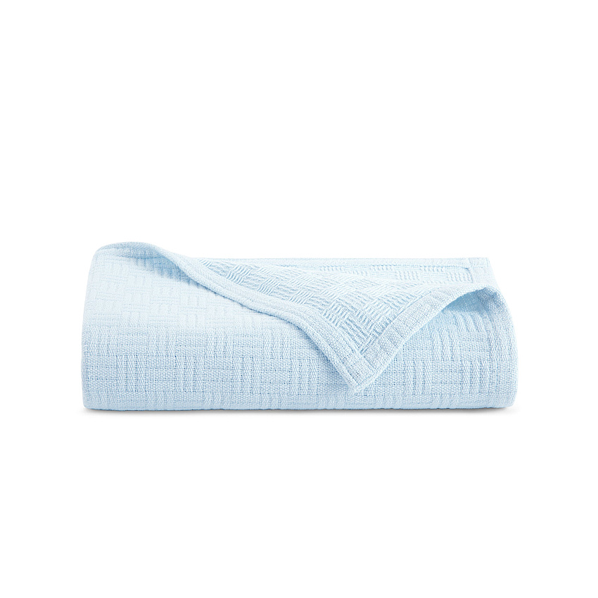Host & Home Cotton Bed Blanket Twin Light Blue - Case Of 4 (BLKT-COT-6890-LB)