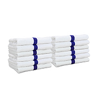 Power Gym Hand Towel 16x27 Blue Stripe - Pack Of 12 (PWR-1627-3BCS)