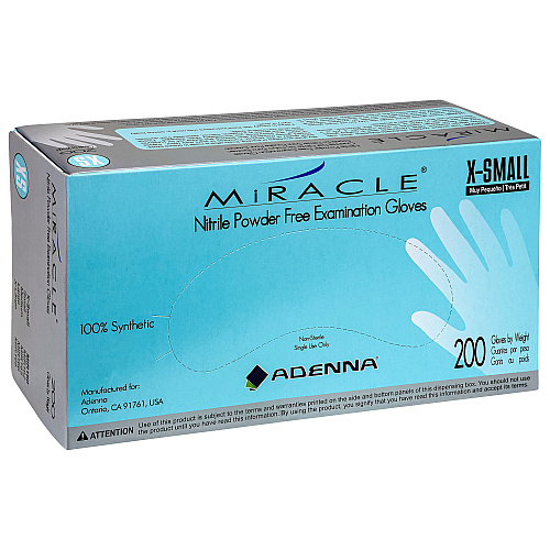 Miracle Nitrile Powder Free 4 Mil Exam Gloves Blue Xs, Case Of 2000 (MIR160)