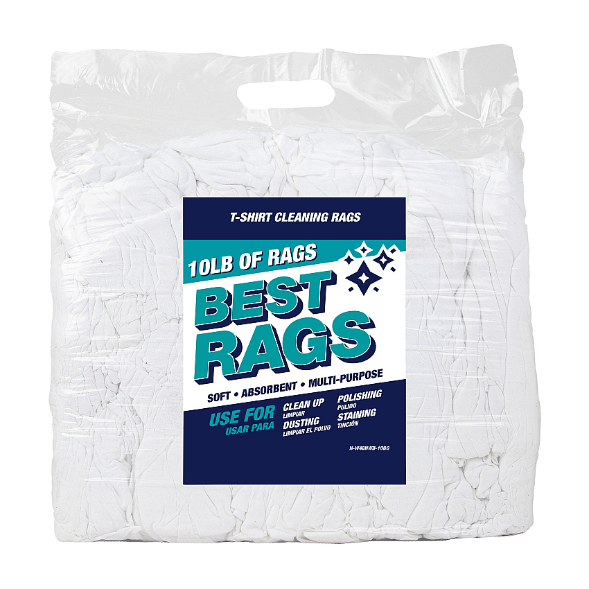 W48nwb T-shirt Rags Pre-washed - 10lb Bag (N-W48NWB-10BG)