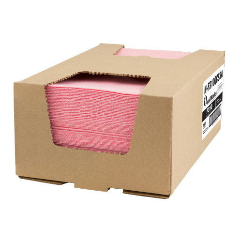 Saniworks Deluxe Towels, Poly/rayon, Salmon, 13x17, 1/4 Fold - Case Of 150 (N-F310QCS3A)