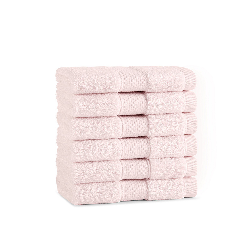 Aston & Arden Egyptian Cotton Washcloth 13x13 Pink - Pack Of 6 (WC-EGYP1313-1.75-PNK)