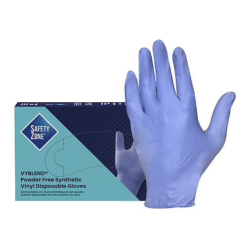 Safety Zone Synthetic Vinyl Powder Free 4.5 Mil Gloves Blue-violet Xl, Case Of 1000 (GL-VN104VBFX)