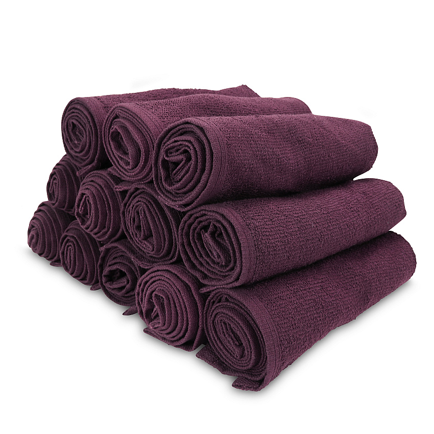Cotton Salon Towel 16x28 Eggplant - Pack Of 12 (BB-1628-3EGP)