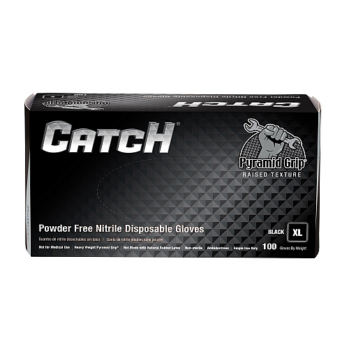Safety Zone Nitrile Powder Free 9 Mil Pyramid Grip Gloves - Black, Xl - Box Of 100 (GL-NT107BKFX)