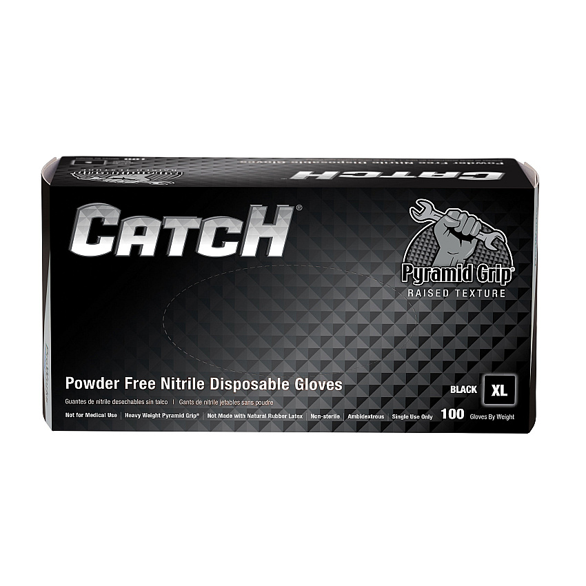 Safety Zone Nitrile Powder Free 9 Mil Pyramid Grip Gloves - Black, Xl - Box Of 100 (GL-NT107BKFX)