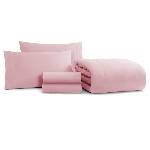 Family Essentials Bed In Bag 5pc Set - Twin - Rose - Case Of 6 Sets (BIAB-TW--RO)