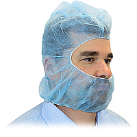 Spunbond Polyproylene Hood Beard Cover Blue, Case Of 1000 (M2302BSZ)