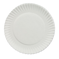 White Paper Plates, 7" Dia, 100/pack, 10 Packs/carton
