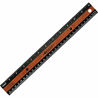 Westcott 12" KleenEarth Faux Burled Wood Ruler 12" Length 1" Width - 1/6 Graduations - Imperial, Metric Measuring System - Plastic - 1 Each - Black (14077)