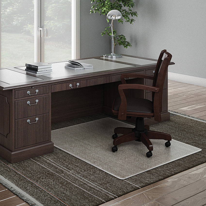 Deflecto ExecuMat for Carpet Carpeted Floor - 53" Length x 45" Width x 0.333" Thickness - Vinyl - Clear - 1 Each (CM17243)
