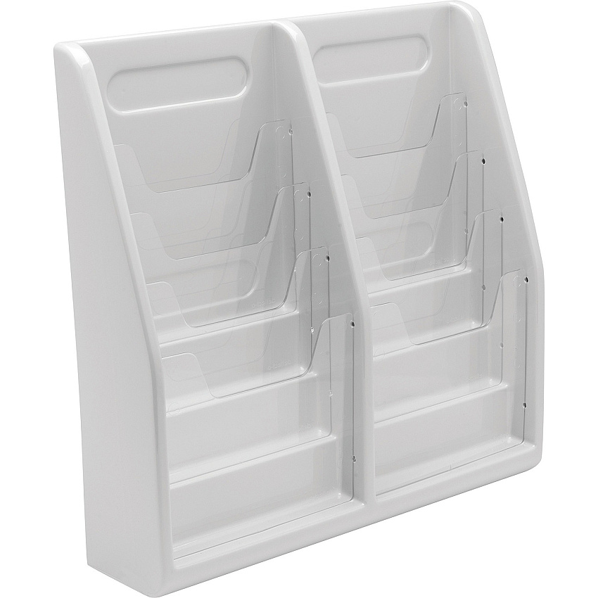 Deflecto Multi-Compartment Literature Display 8 Pocket(s) - 19.75" Height x 20.25" Width x 5" Depth - Desktop - Durable, Lightweight - Gray - Plastic - 1 Each (52209)