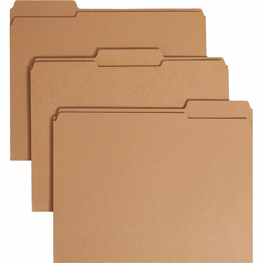 Smead Straight Tab Cut Letter Recycled Fastener Folder 8 1/2" x 11" - 3/4" Expansion - 1 x 2K Fastener(s) - 2" for Folder - Top Tab Location - Assorted Tab Position - 11 pt. - 2 Plys - Kraft - Wear Resistant, Tear Resistant, Heavy Duty, Reinforced (14834)