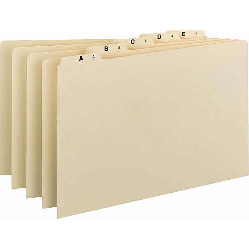 Smead Filing Guides with Alphabetic Indexing 25 Printed Assorted Tab(s) - Character - A-Z - 25 Tab(s)/Set - 0.50" Tab Height - Legal - Manila Tab(s) - 10% Recycled - 25 / Set (52176)