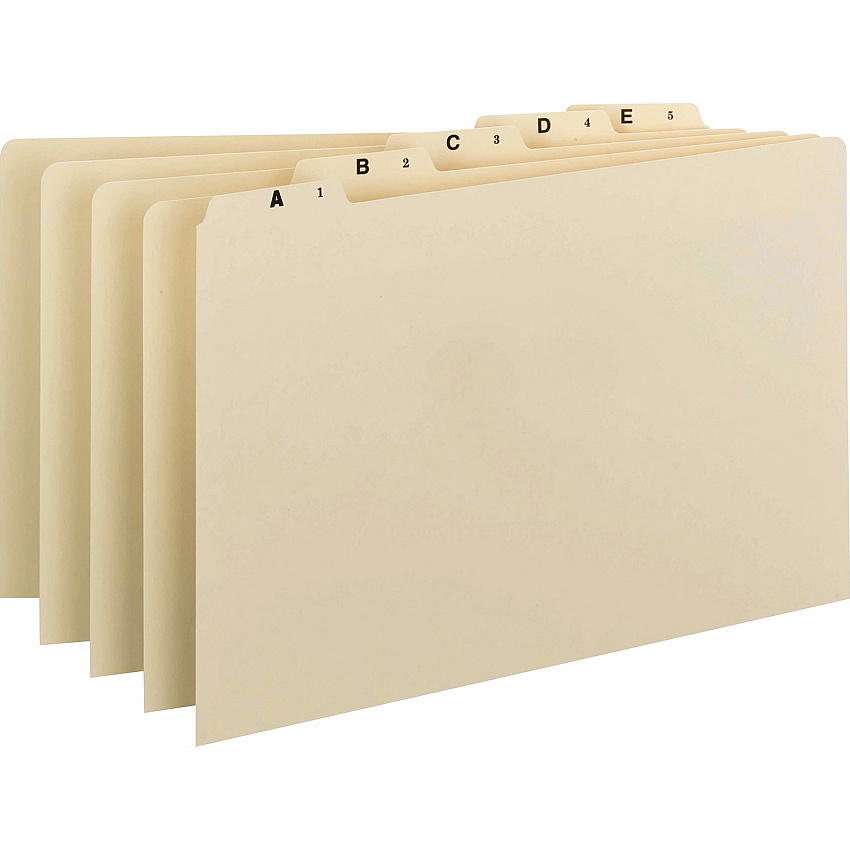 Smead Filing Guides with Alphabetic Indexing 25 Printed Assorted Tab(s) - Character - A-Z - 25 Tab(s)/Set - 0.50" Tab Height - Legal - Manila Tab(s) - 10% Recycled - 25 / Set (52176)