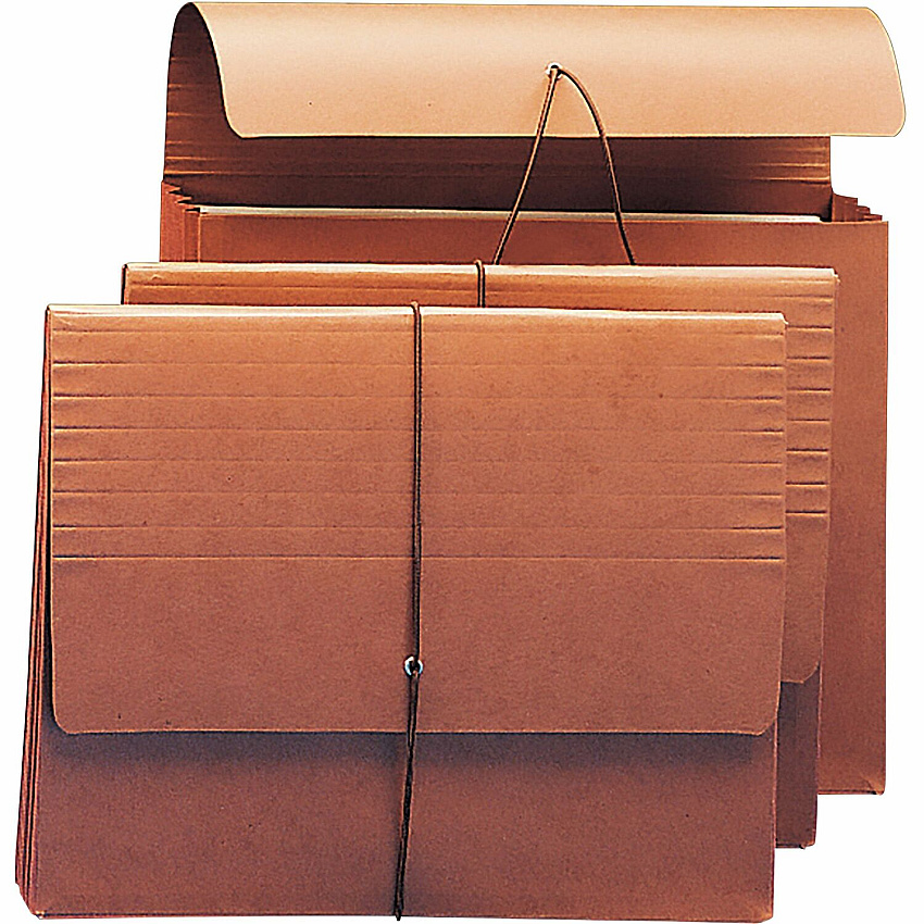 Smead Letter Recycled File Wallet 8 1/2" x 11" - 3 1/2" Expansion - Redrope - Reinforced Gusset, Elastic Closure, Flap - 30% Recycled - 10 / Box (71105)