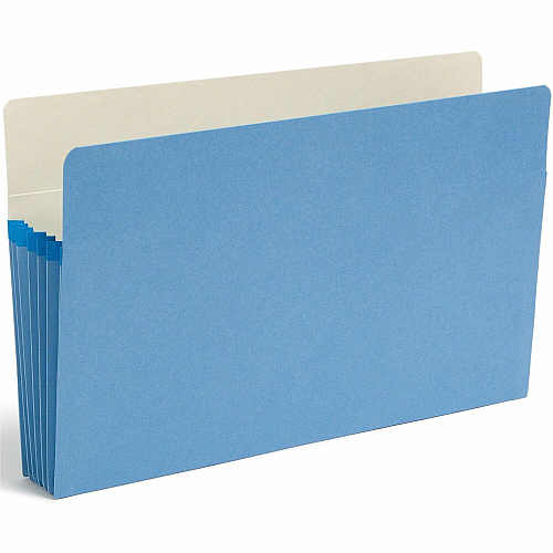 Smead Colored File Pockets 8 1/2" x 14" - 5 1/4" Expansion - Top Tab Location - 9 pt. - Card Stock - Blue - Tear Resistant - 10% Recycled - 1 Each (74235)
