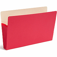 Smead Colored Straight Tab Cut Legal Recycled File Pocket 8 1/2" x 14" - 5 1/4" Expansion - Top Tab Location - Red - Tear Resistant - 10% Recycled - 1 Each (74241)