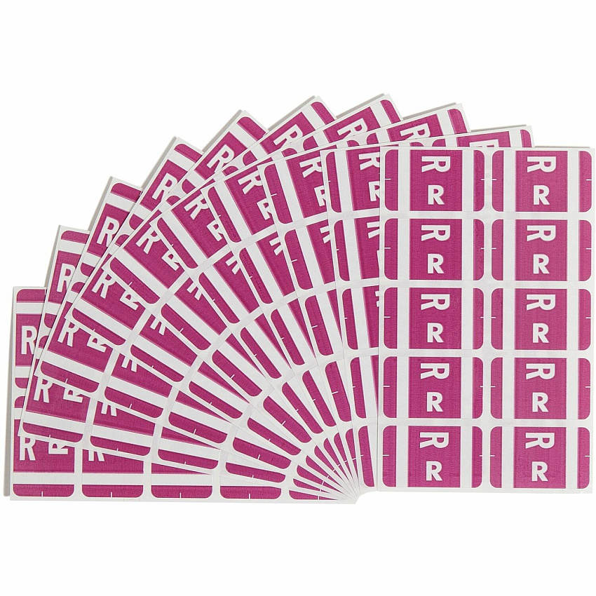 Smead AlphaZ ACCS Color-Coded Labels R - x 1" Width x 1 5/8" Length - Purple - Laminated - 10 / Sheet - 100 / Pack (67188)