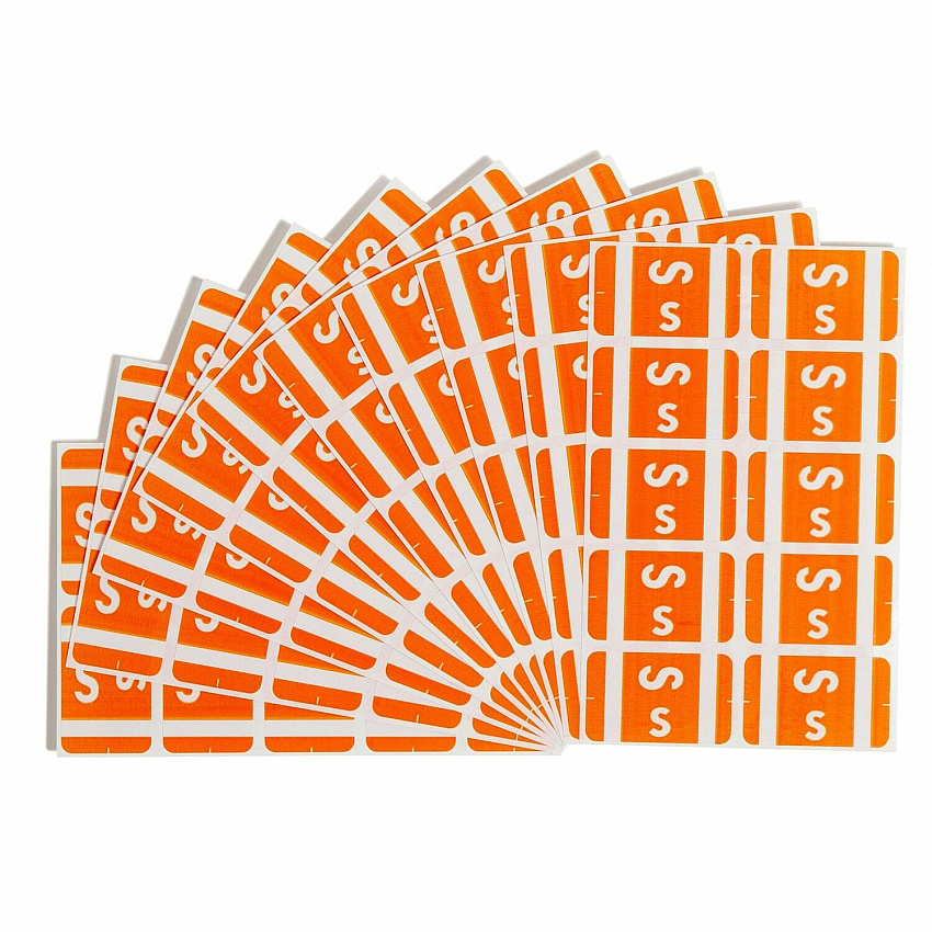 Smead AlphaZ ACCS Color-Coded Labels S - x 1" Width x 1 5/8" Length - Orange - Laminated - 10 / Sheet - 100 / Pack (67189)