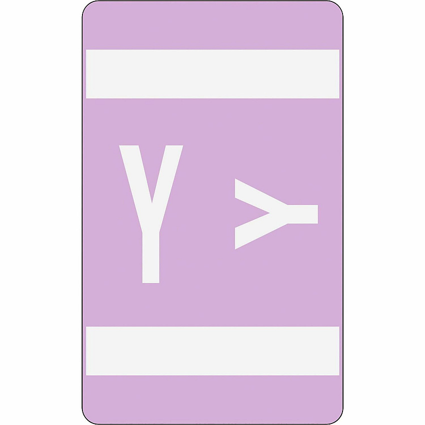 Smead AlphaZ ACCS Color-Coded Labels Y - x 1" Width x 1 5/8" Length - Lavender - Laminated - 10 / Sheet - 100 / Pack (67195)