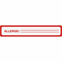Tabbies ALLERGIC Allergy Message Labels 5 1/2" Width x 1" Length - Black, Black - 175 / Roll (40561)
