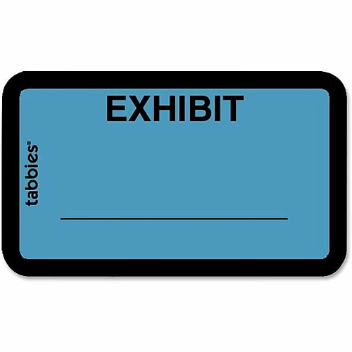 Tabbies Color-coded Legal Exhibit Labels 1 5/8" Width x 1" Length - Blue - 252 / Pack (58091)