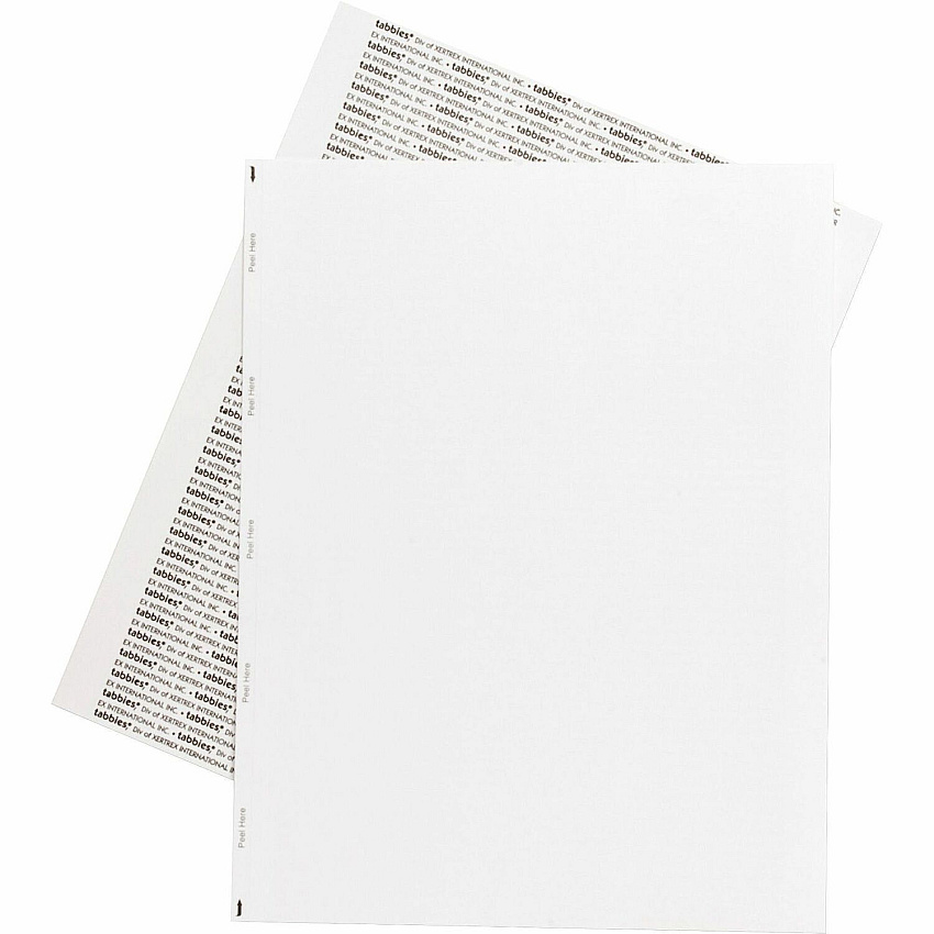 Tabbies Transcription Label Printer Sheets 8 1/2" Width x 11" Length - Laser - White - Jam-free - 100 / Box (59533)